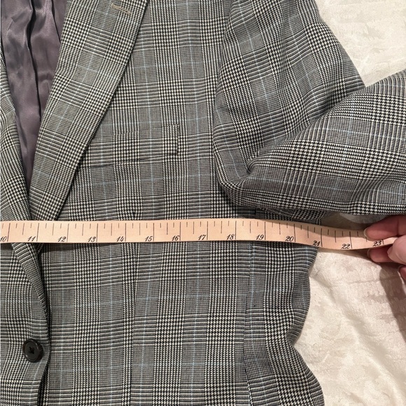 RALPH LAUREN HOUDSTOOTH PLAID SPORT COAT JACKET black blue 40S - Picture 7 of 9